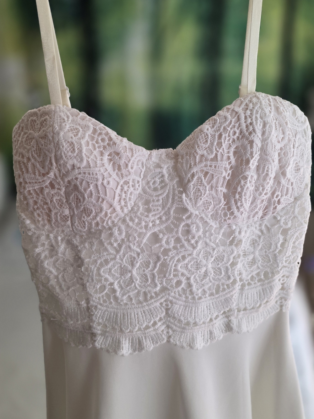 Papaya Lace Bodice Mini Dress in Light Pink and Cream